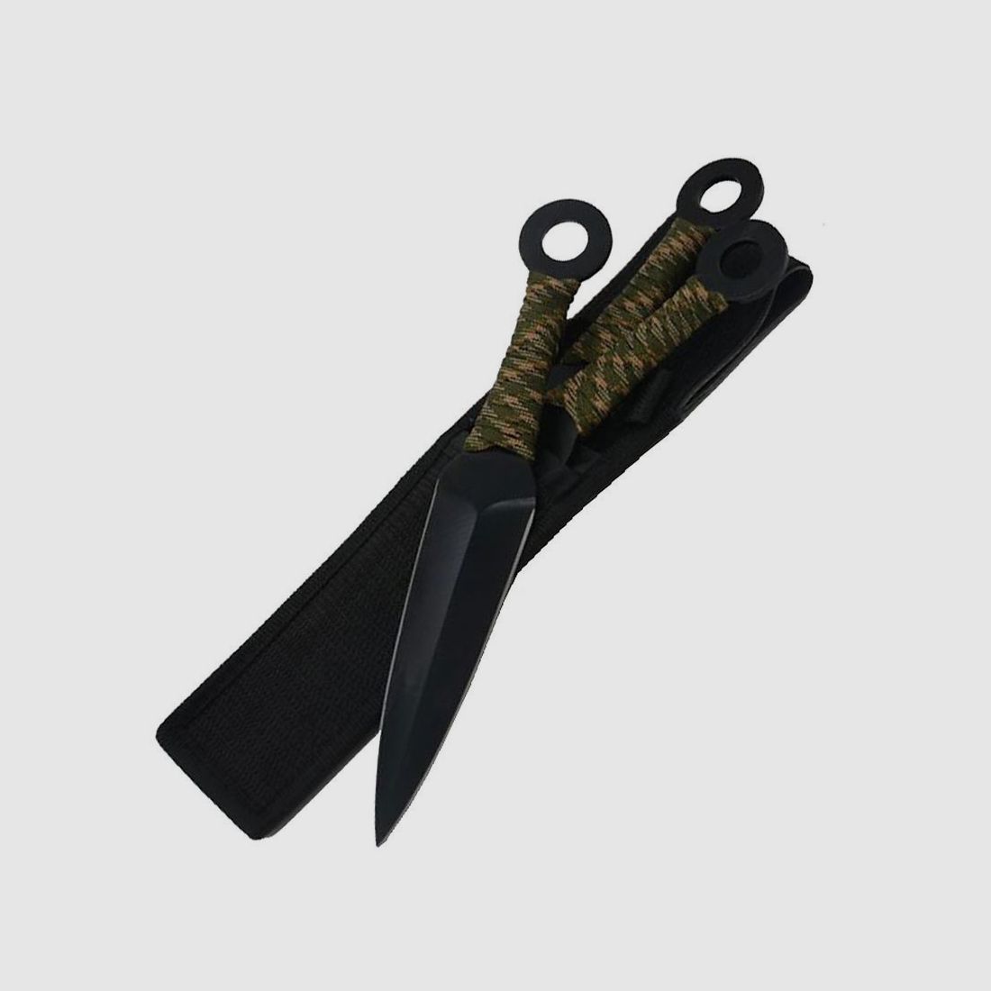 Set di 3 coltelli da lancio Kunai con fodero in nylon