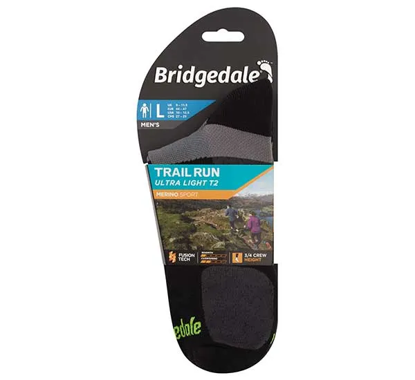 BRIDGEDALE Ultralight T2 Merino Sport 3/4 socks, black, image 4 of 4