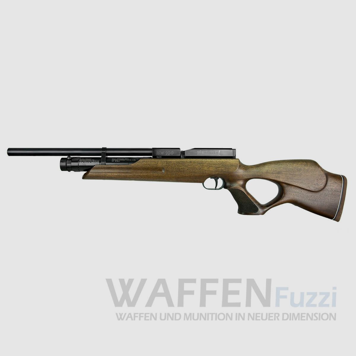 Weihrauch HW 100 TK kaliber 5,5 mm synthetisch persluchtgeweer F.S.B. korte uitvoering, afbeelding 1 van 6