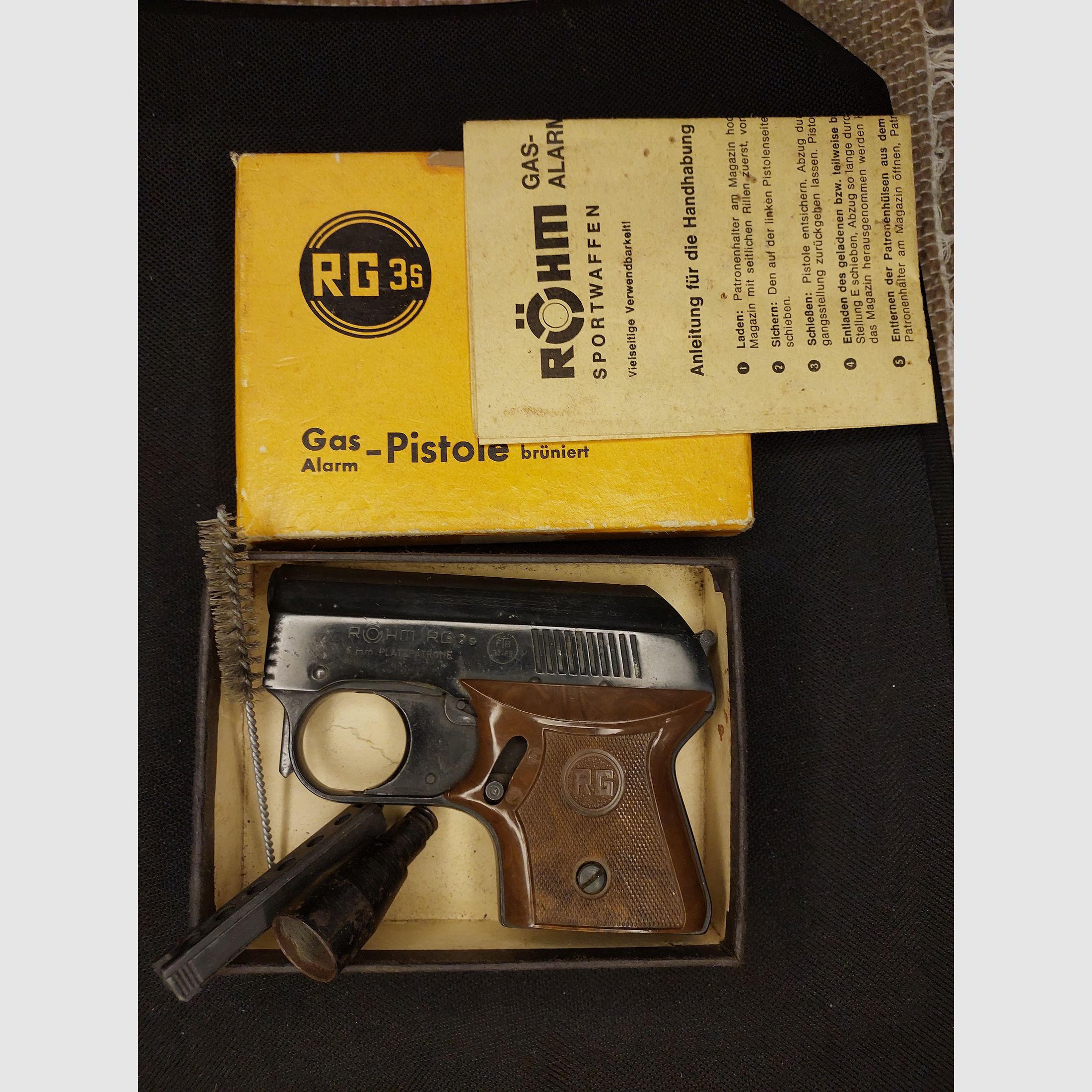 Taschenpistole RG3s - Röhm RG 3 s Schreckschuss Pistole Kal. 6mm Flobert (PTB 33-69) OVP