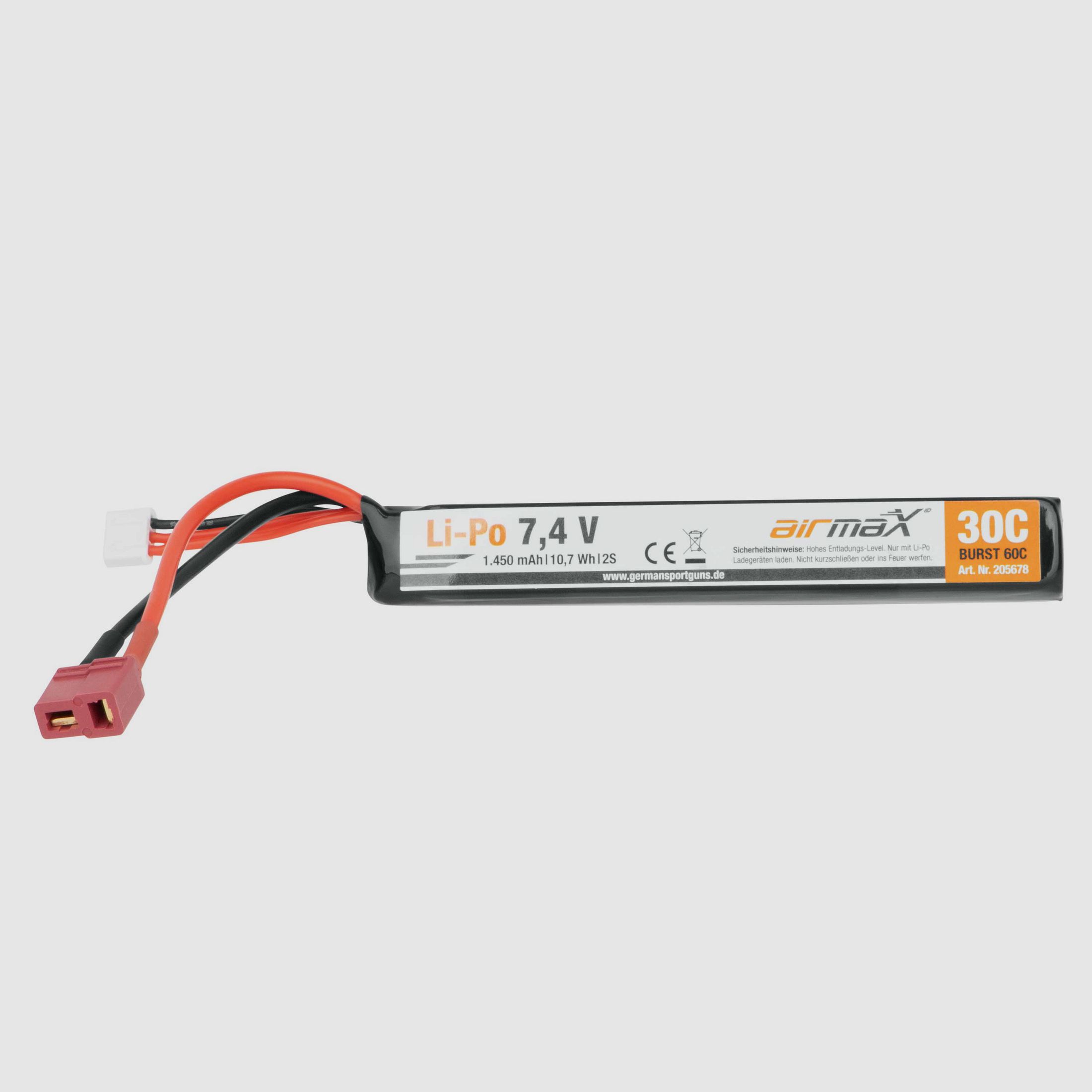 airmaX Akku Li-Po 7,4V | 1.450 mAh Dean Stecker - Airsoft