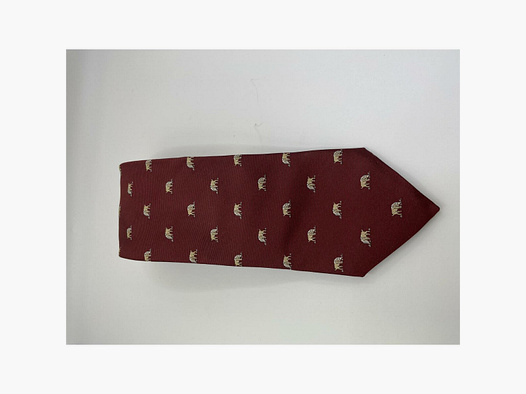 Robert Keyte cravate 100% soie rouge clair motif beige sanglier