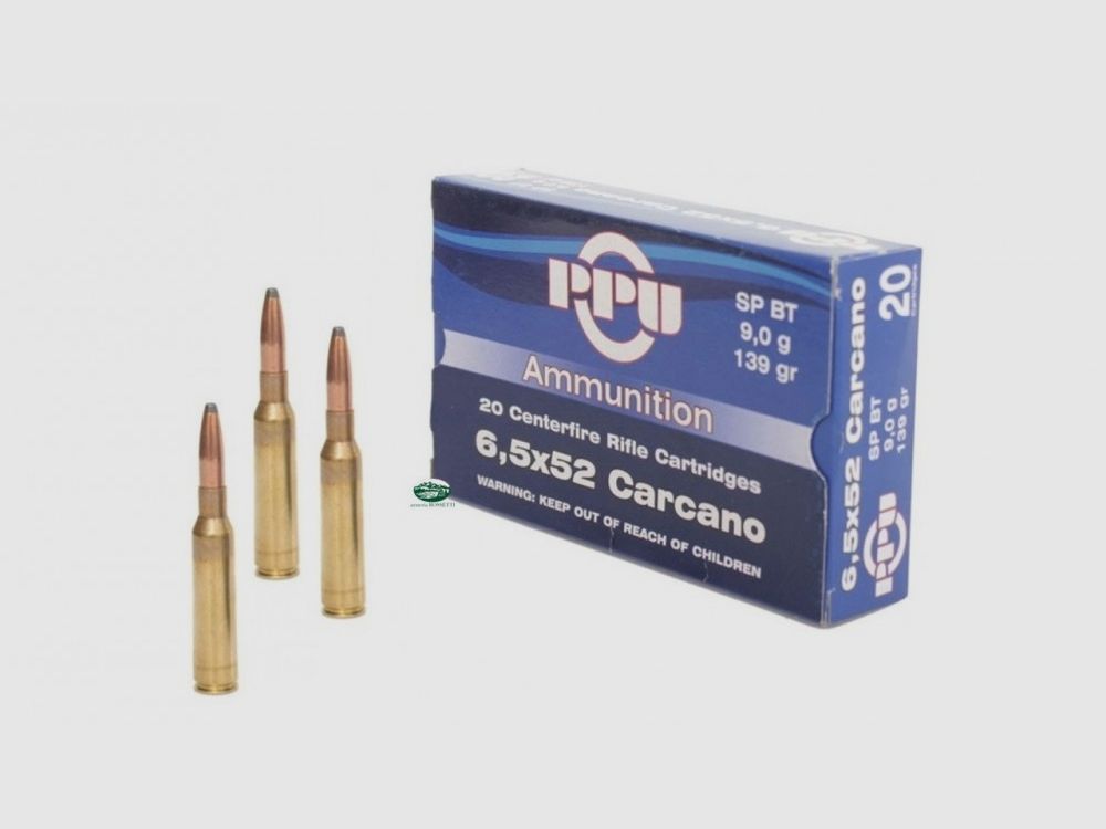 PPU PRVI PARTIZAN Munition Kal. 6,5X52 Carcano SP BT 139gr