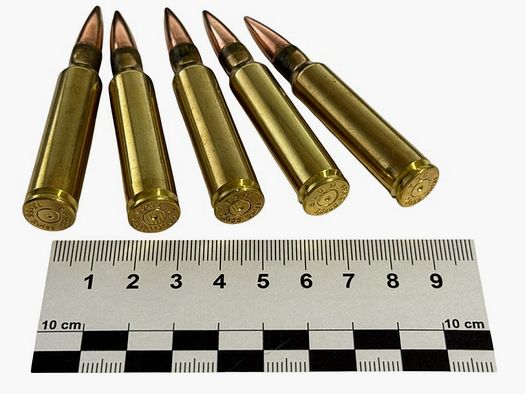 5 pieces of decommissioned 7.5x55 Swiss – full metal jacket