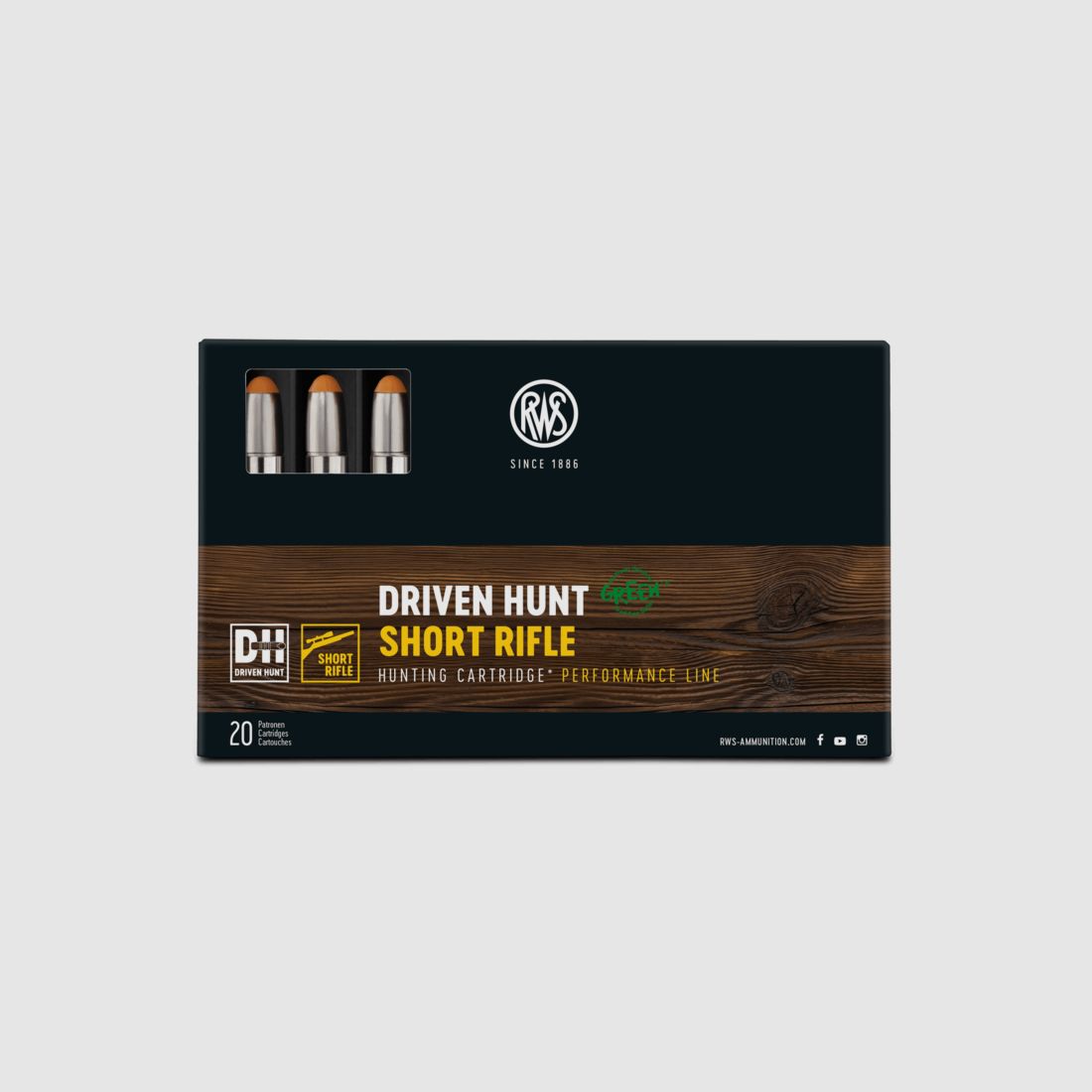 RWS 2430781 9,3x62 Driven Hunt Short Rifle 16,2g/250grs.