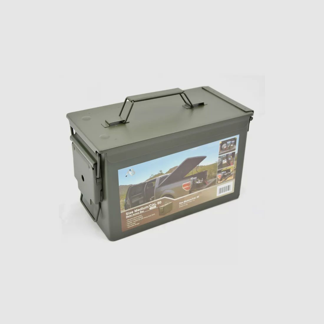 NATO / US ammunition box, size 2 (Cal.50), metal, olive, without print, new