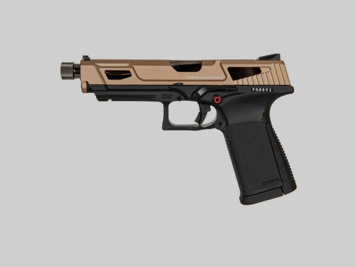 G&G GTP 9 MS DST CO2 Softair Pistola, Desert con gas verde e 2 caricatori