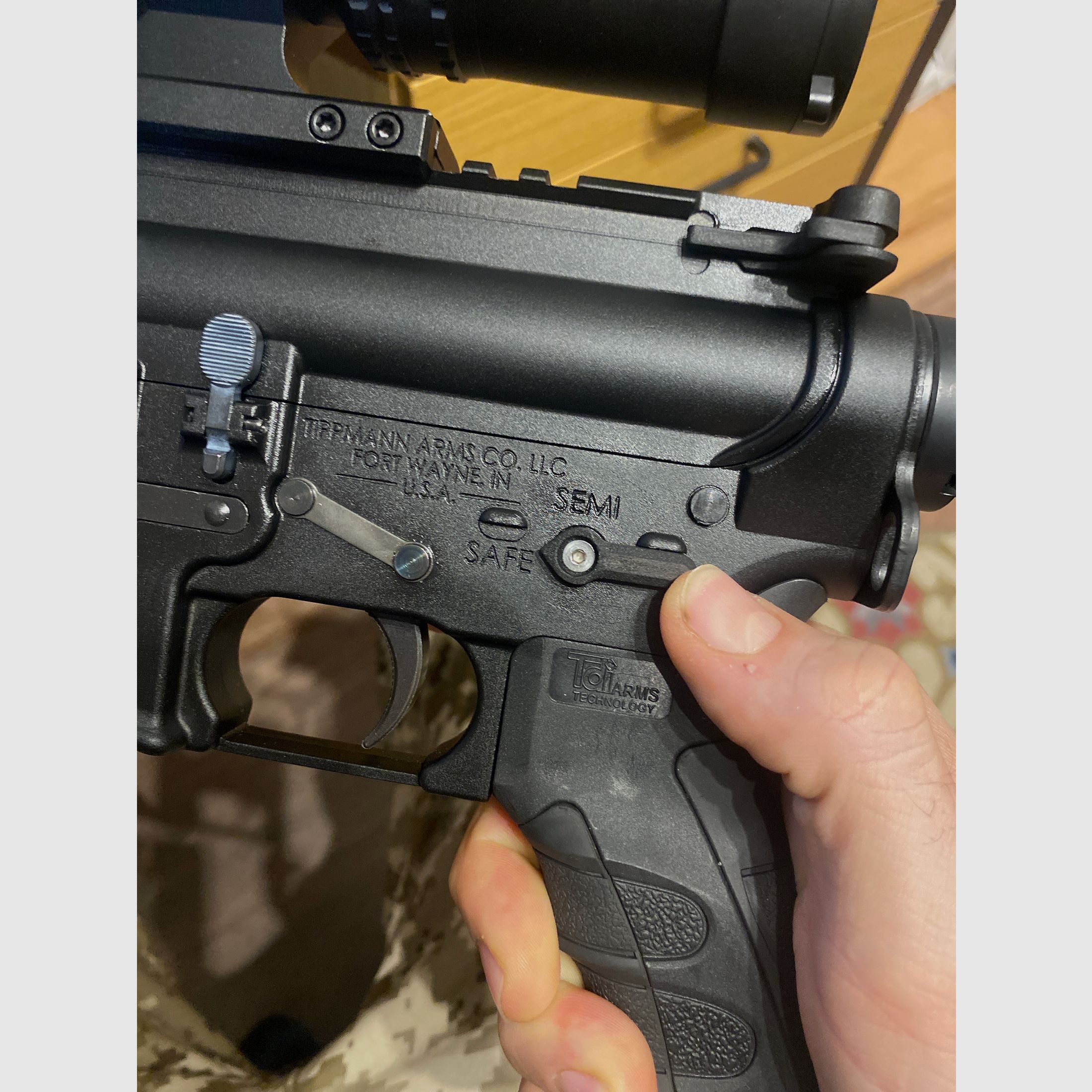 Safety lever on both sides 45 degrees for Tippmann M4-22 (or other AR15 systems)