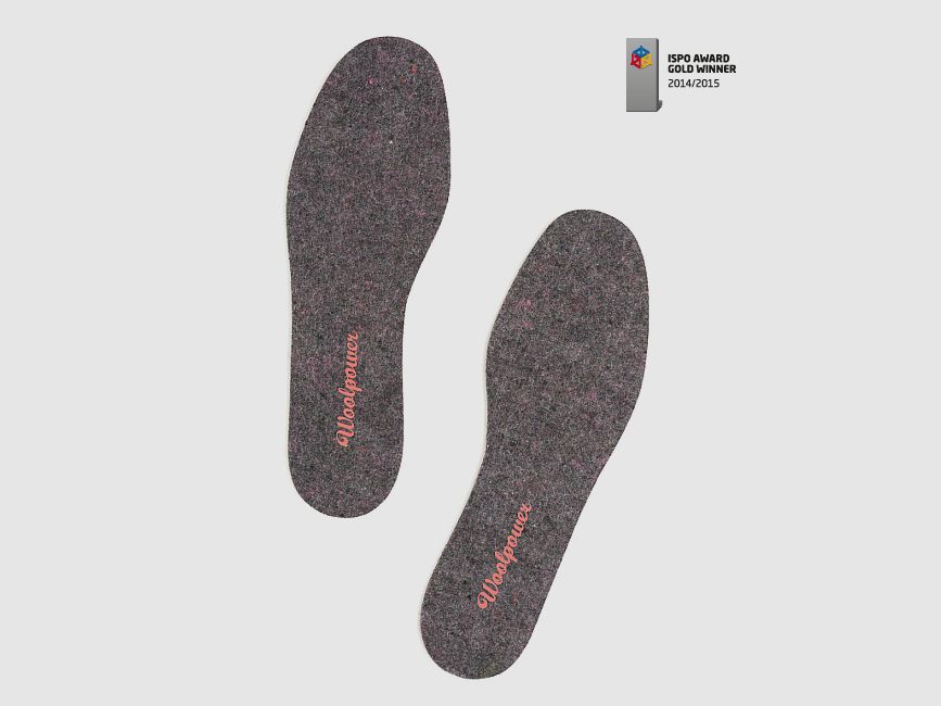 Woolpower/Ullfrotté Filz Einlegesohle / Felt Insoles 44-45 Recycle Grey