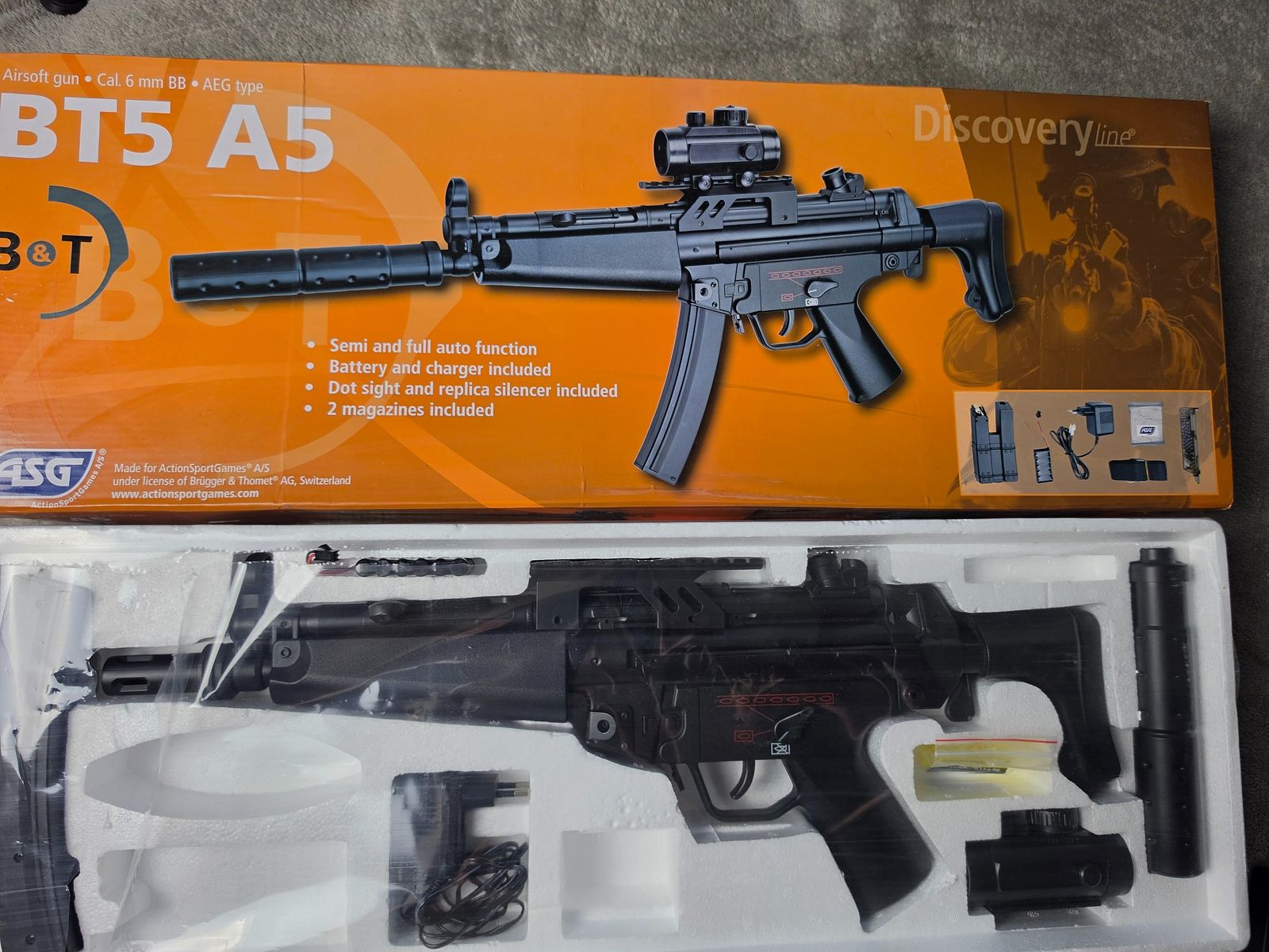 ASG B&T BT5 A5 Airsoft AEG Softair (Cal. 6mm BB) en set completo con accesorios OVP, imagen 6 de 10
