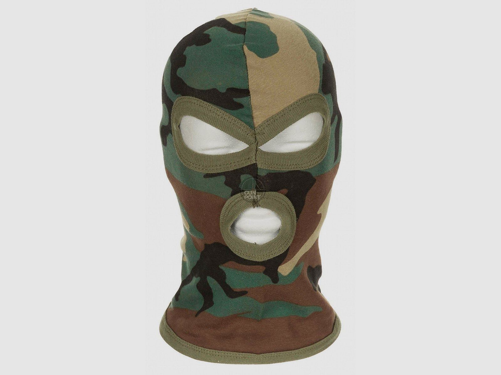 Balaclava, 3-hole, dnn, woodland, 100% cotton