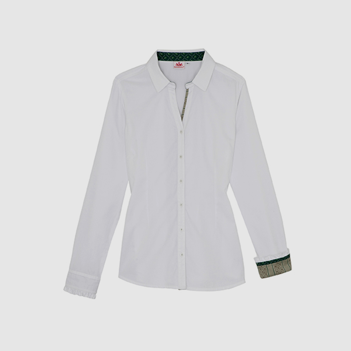SPIETH & WENSKY Berga Blusa bianca/ verde scuro