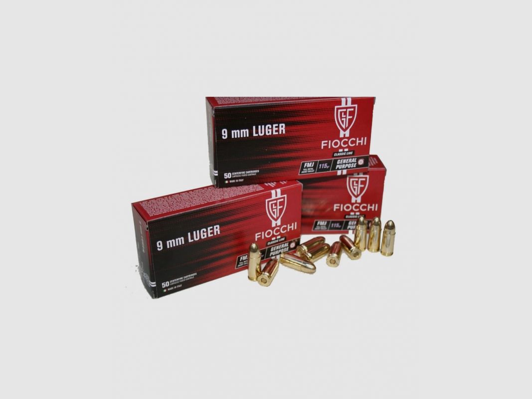 Fiocchi 9x19 FMJ 124 gr. Munition, Bild 3 von 4