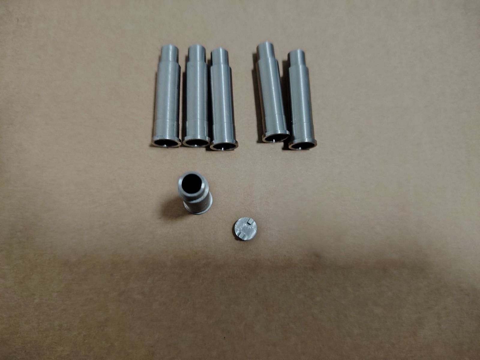 18x LEP Edelstahl Pufferpatrone für abgeschlagene 6,8 mm Kartuschen passend für ME Bull Barrel und/oder ME Single Action Army SAA Revolver