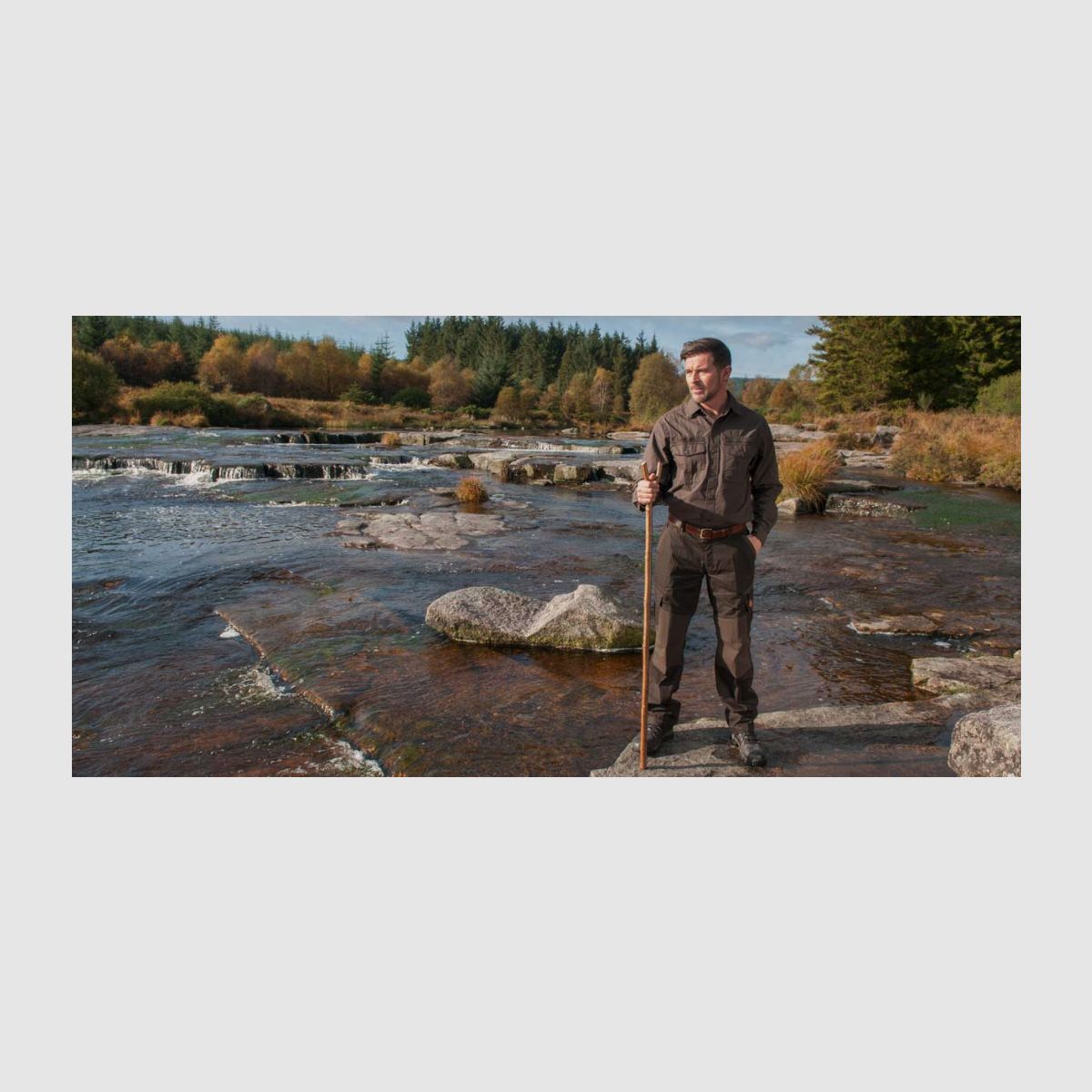 SHOOTERKING Forest Shirt Strech Hemd Brązowy