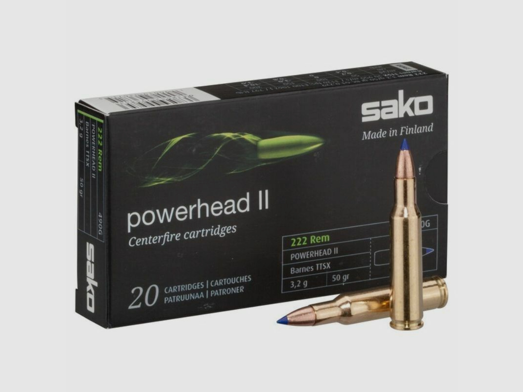 Sako Powerhead II 3,2g/50grs à20 .222 Rem.