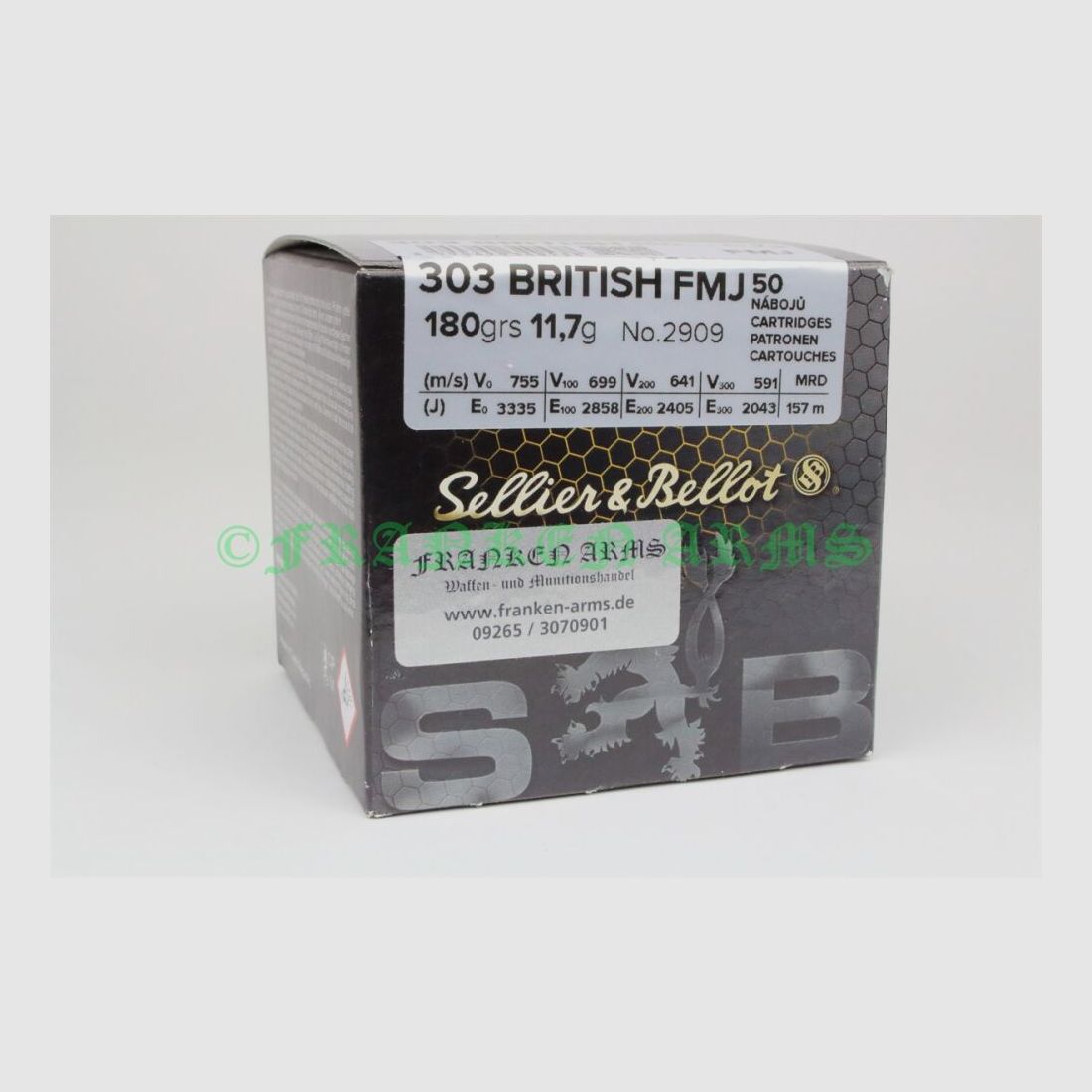Sellier&Bellot .303 British FMJ 180gr. 11.7g 50 pieces bulk prices