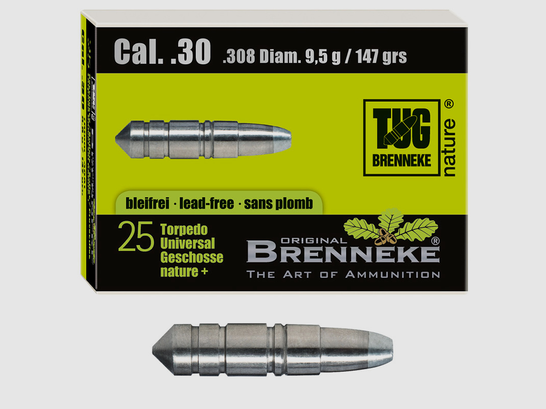 Proiettile Brenneke .30 (.308) TUG nature+ 9,5g / 147grs 25 pezzi
