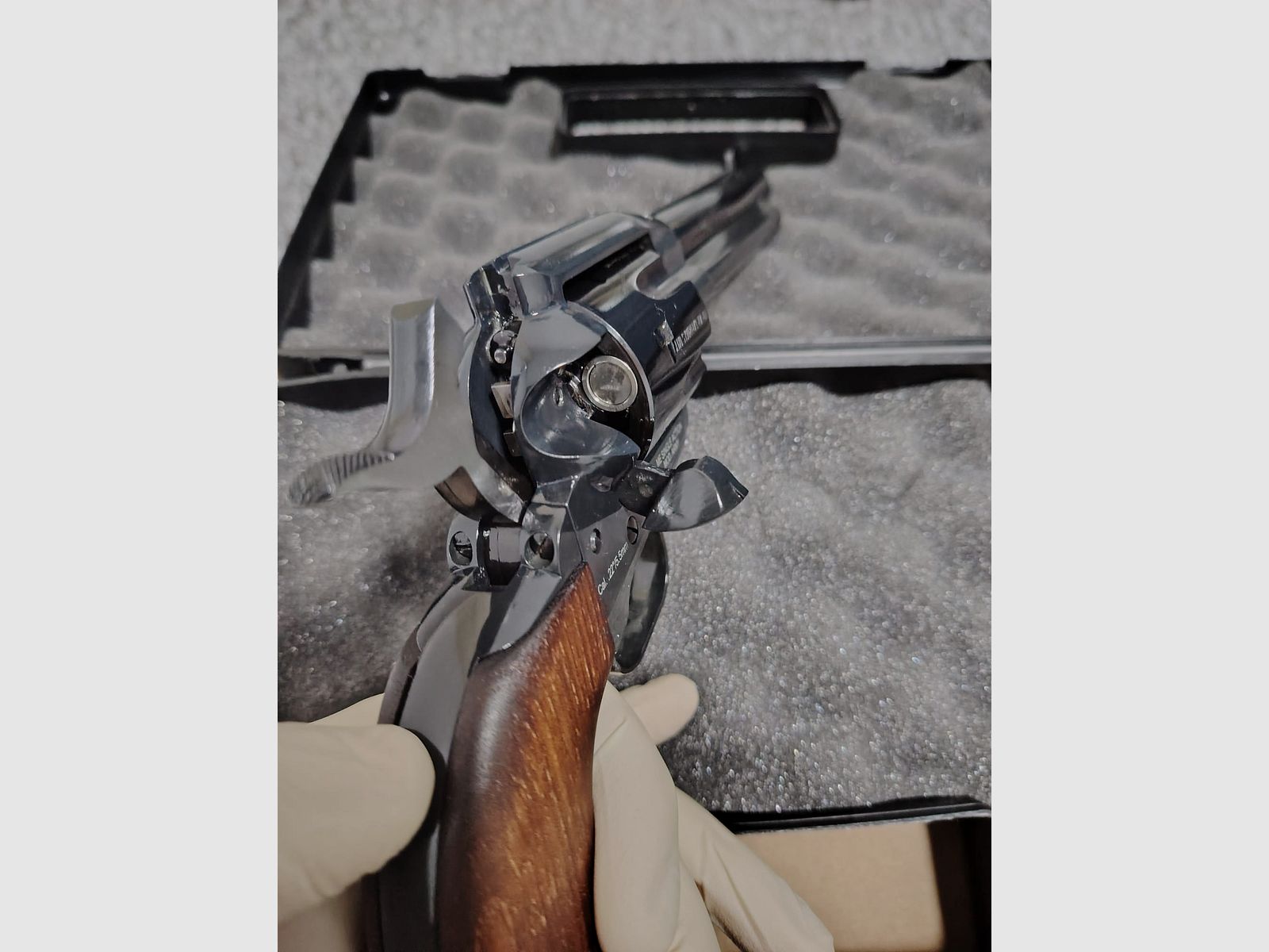 Cuno Melcher ME (Weihrauch) Single Action Army SAA LEP Revolver | 5,5 mm / .22 | incluso set di pezzi di ricambio e 6 bossoli finti in acciaio inossidabile / bossoli da allenamento | NUOVO & OVP