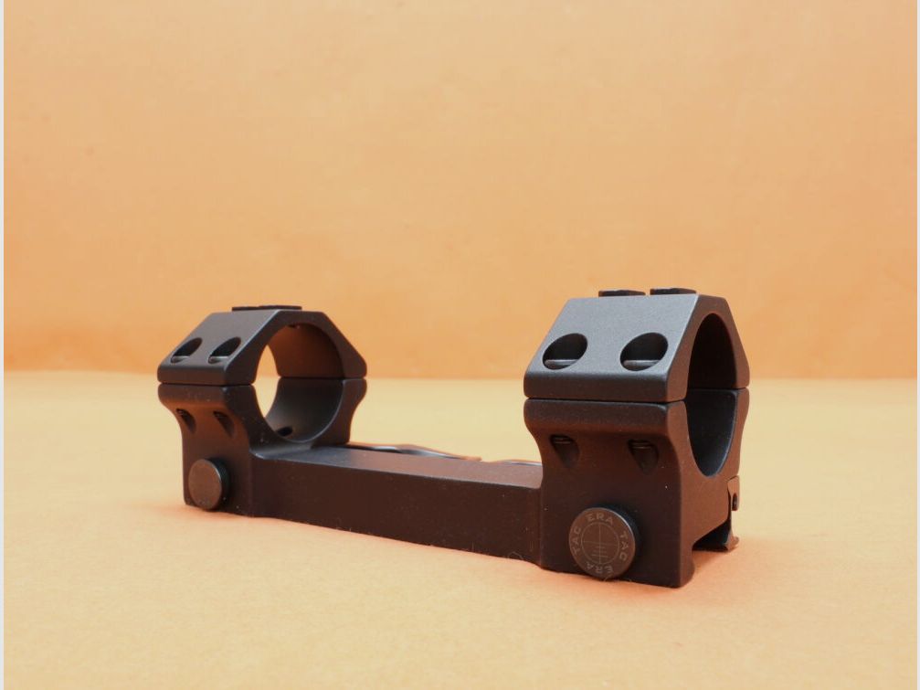 Recknagel Era-Tac QD Blockmontage 30mm (T1013-0010) mit Hebel, Alu schwarz, BH=10mm für Picatinnyprofil