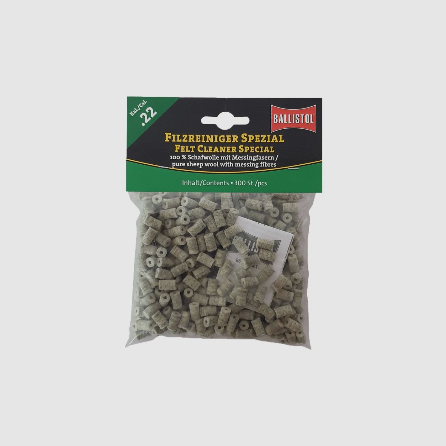 Filcowe wkładki Ballistol Special do czyszczenia luf 300 szt. kal. 5,5/.22/.223