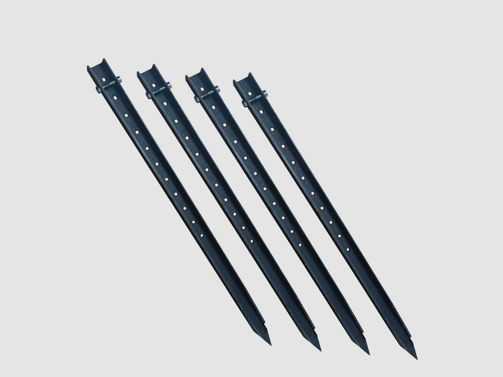 Erdspieß/Erdanker zur Kanzelbefestigung aus Stahl 4er Set 115cm Lang EXTREM massiv