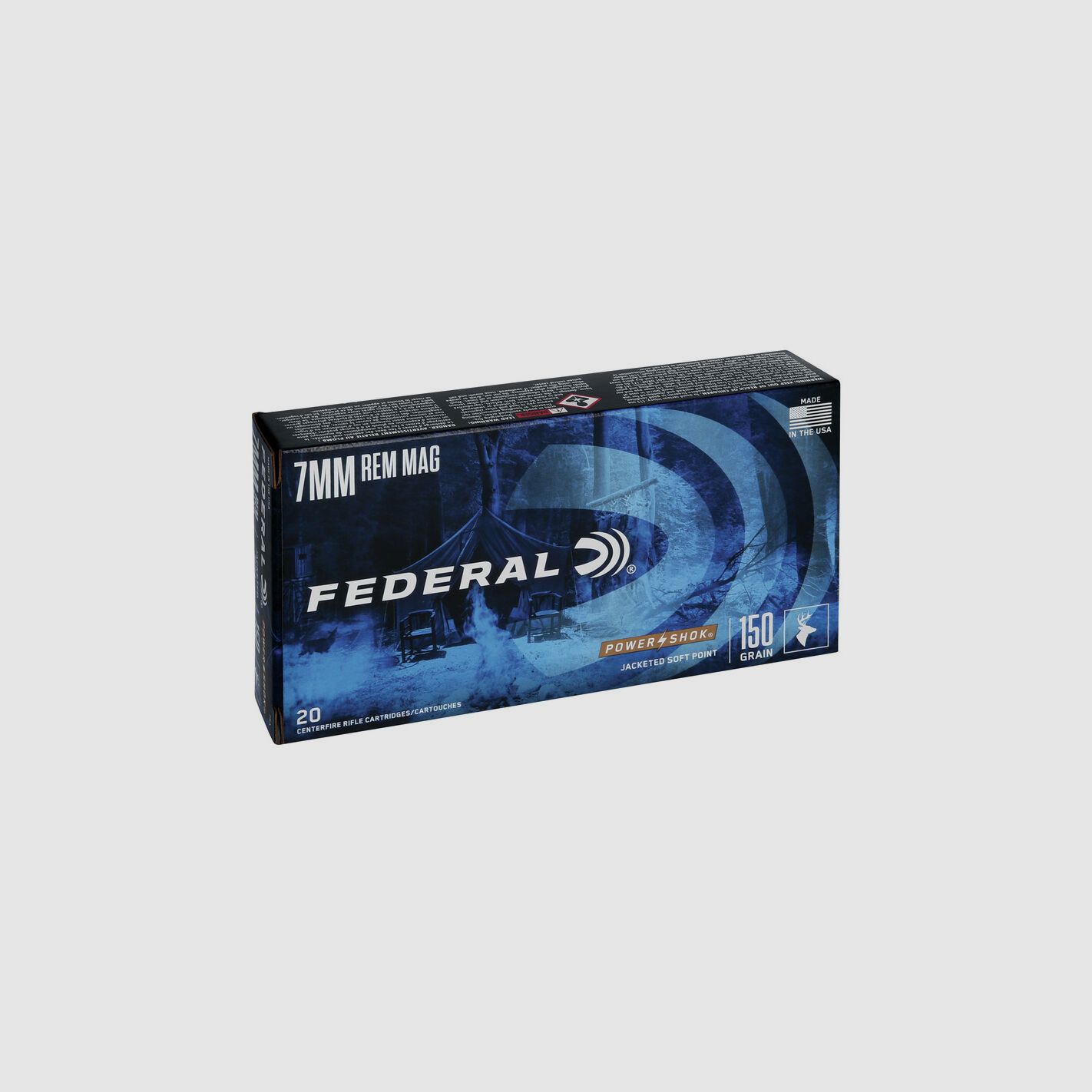 Büchsenmunition FEDERAL Power-Shok – 7mm Rem. Mag. – 150 grains – SP, Bild 2 von 3