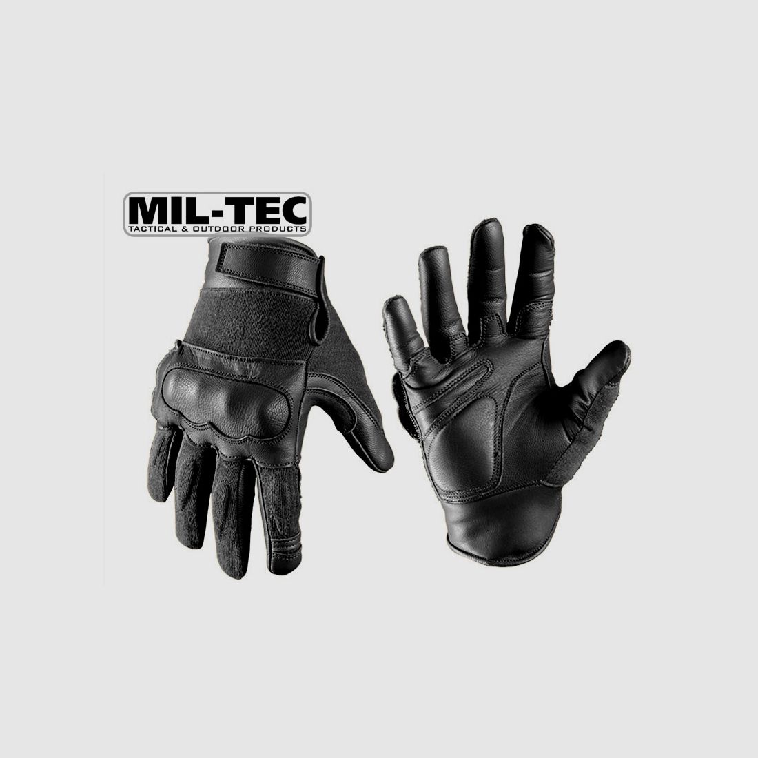 B-Ware taktische Lederhandschuhe MIL-TEC schnitthemmend KnĂ¶chelschutz Polsterung GrĂ¶Ăźe L schwarz