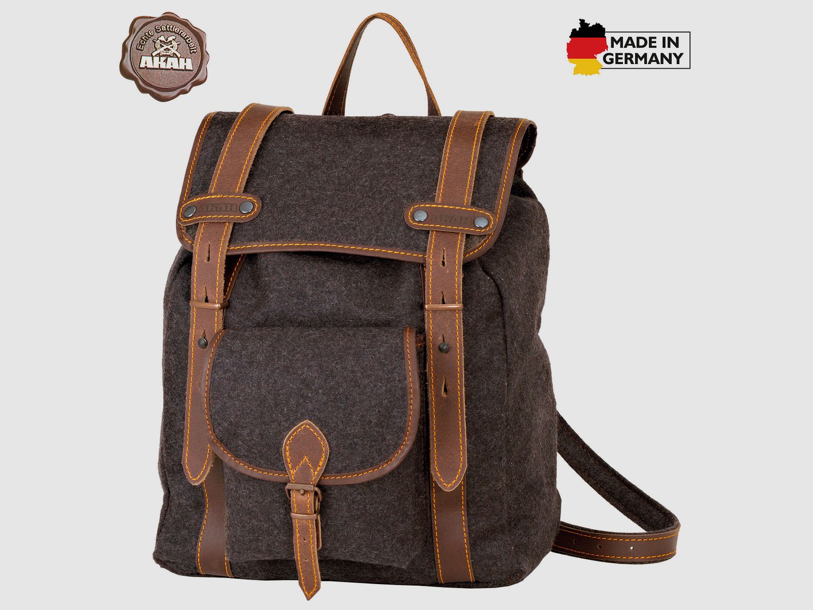 Wanderrucksack Loden mit Büffel-Leder Ranger