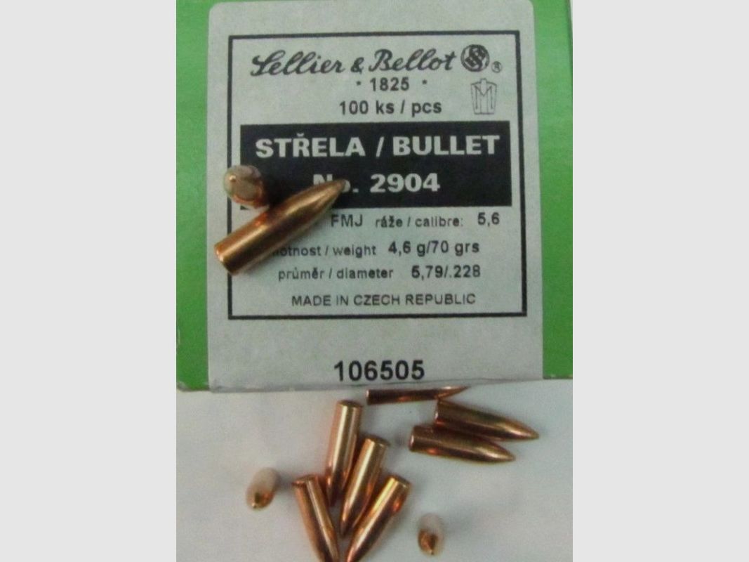SELLIER &B PALLE C22 GR70 FMJ