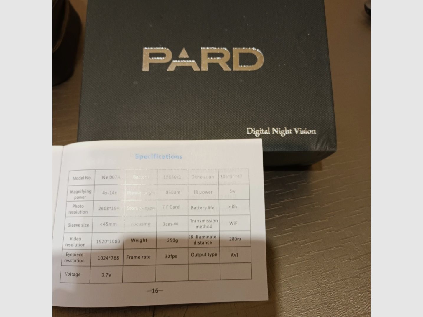 PARD appareil de vision nocturne pour lunette de tir avec adaptateur