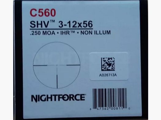 Nightforce SHV 3-12x56 telescopio NEU/OVP Steiner Schmidt Bender Zeiss Leica
