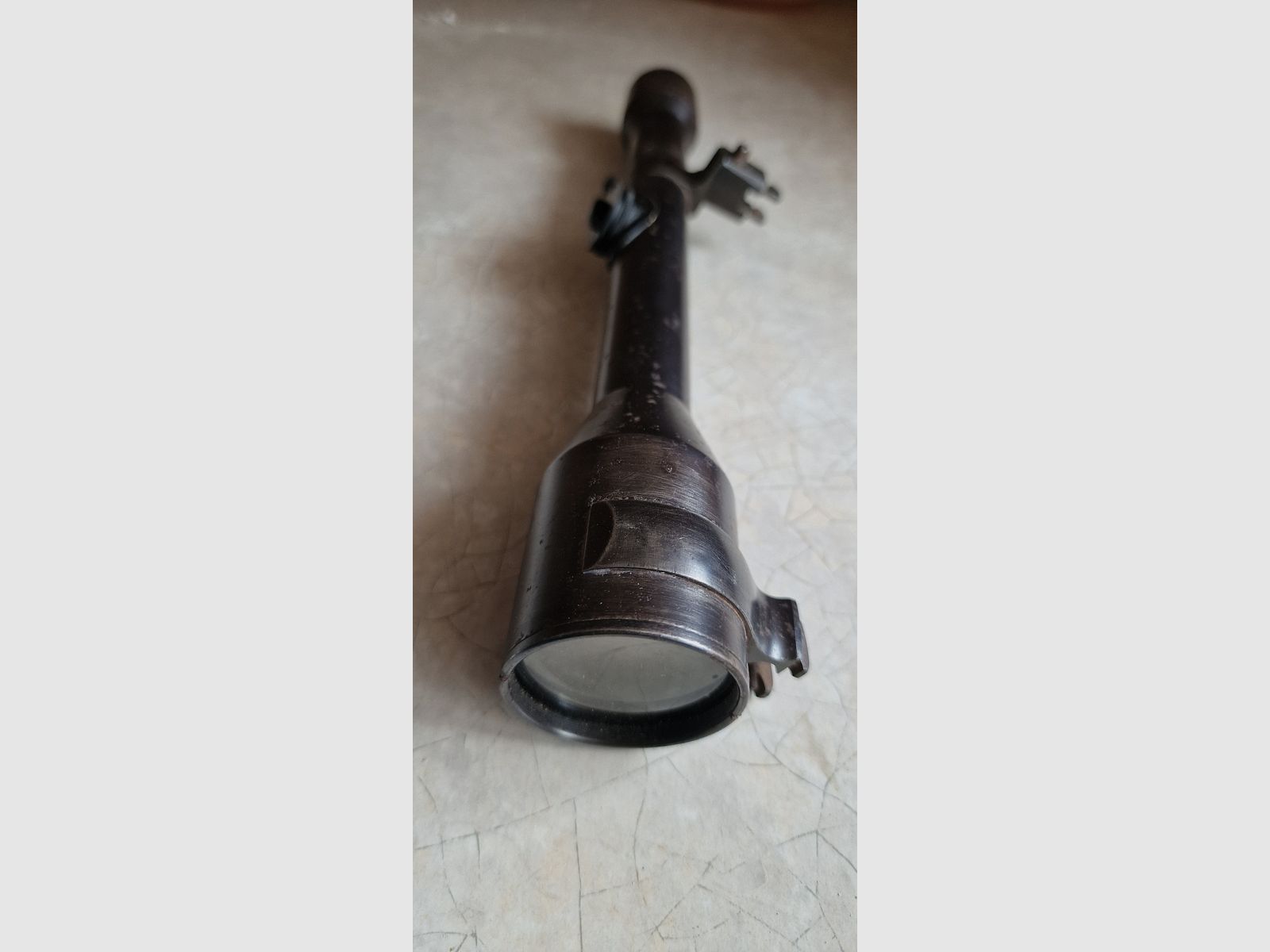 Historische scope Carl Zeiss Jena „Zielsechs“ (6x) – stalen barrel – WO2 / naoorlogs, afbeelding 6 van 10