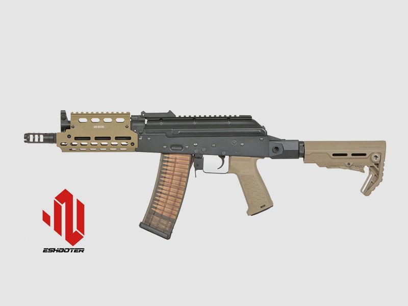 Strike Industries AK-TRAX mit Eshooter ETU S-AEG TAN