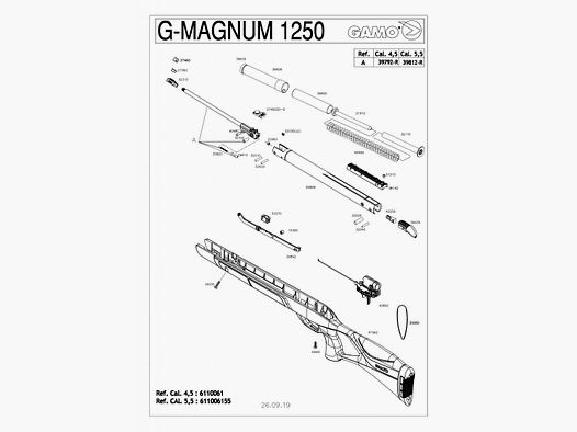 Pièces détachées Gamo G-Magnum 4.5 mm Crosse Synthetique G-MAGNUM