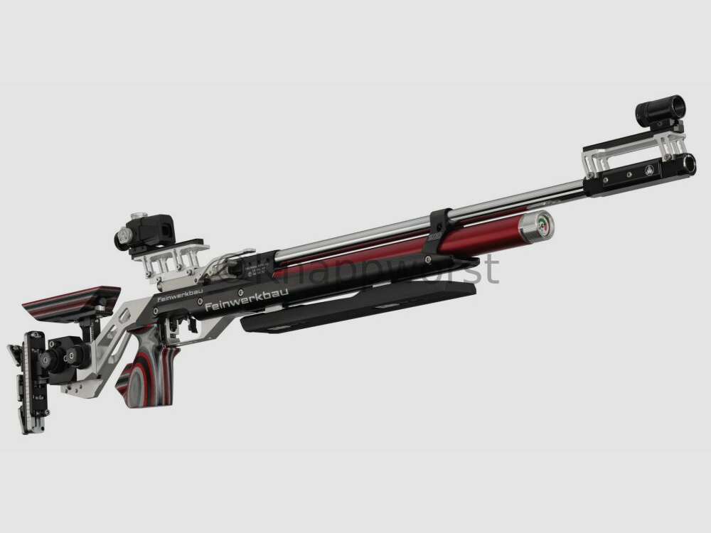 Feinwerkbau Feinwerkbau 800 Alu Silber/Rot Auflage - Schaftkappe X-line