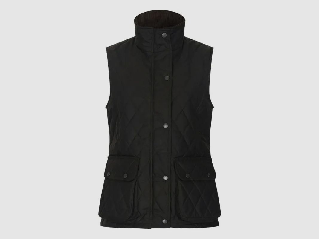 Walker & Hawkes Haxby Women's Gilet Green in Waxed Cotton, image 6 of 21