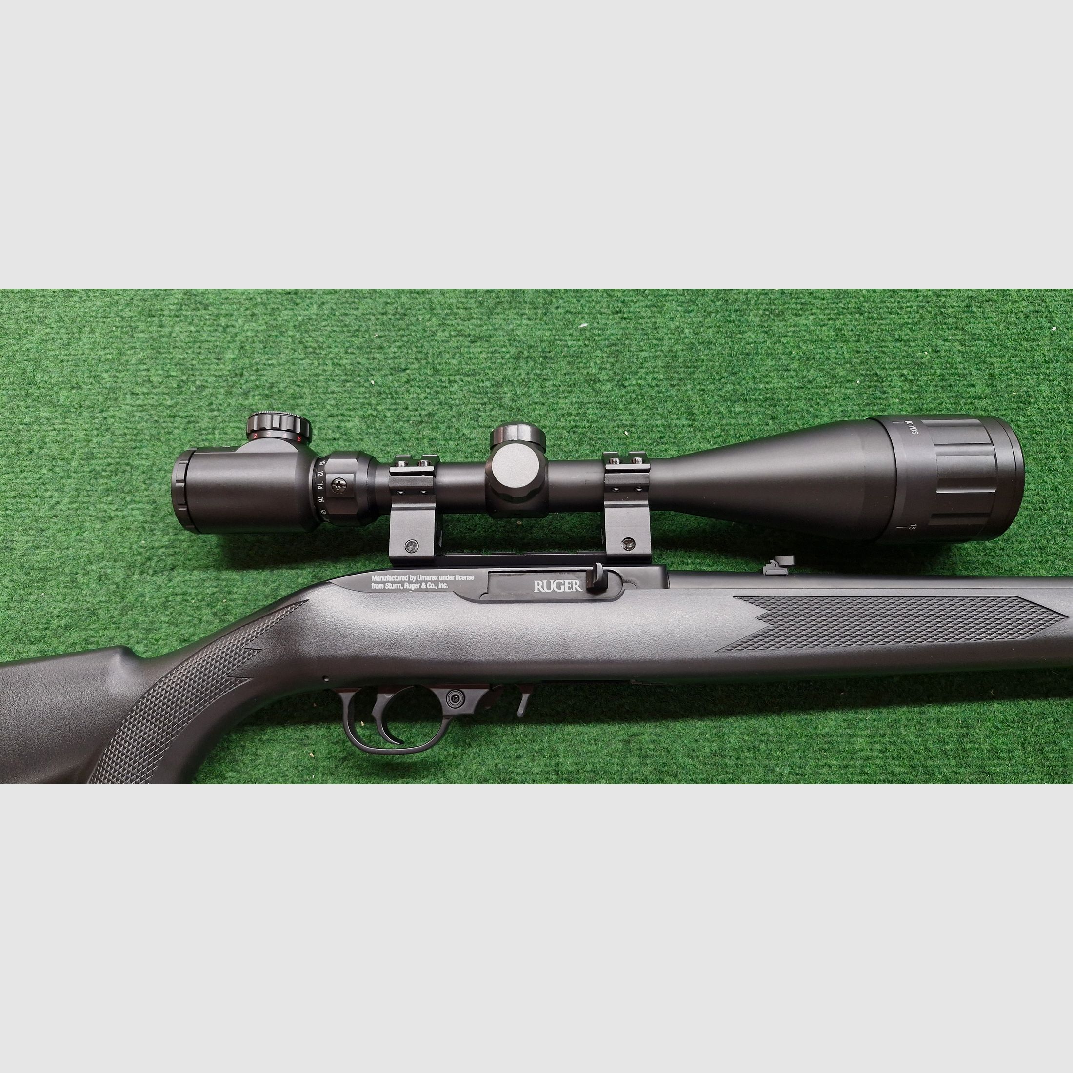 Ruger 10/22 - fucile CO² con caricatore da 10 colpi e cannocchiale, diabolo, accessori
