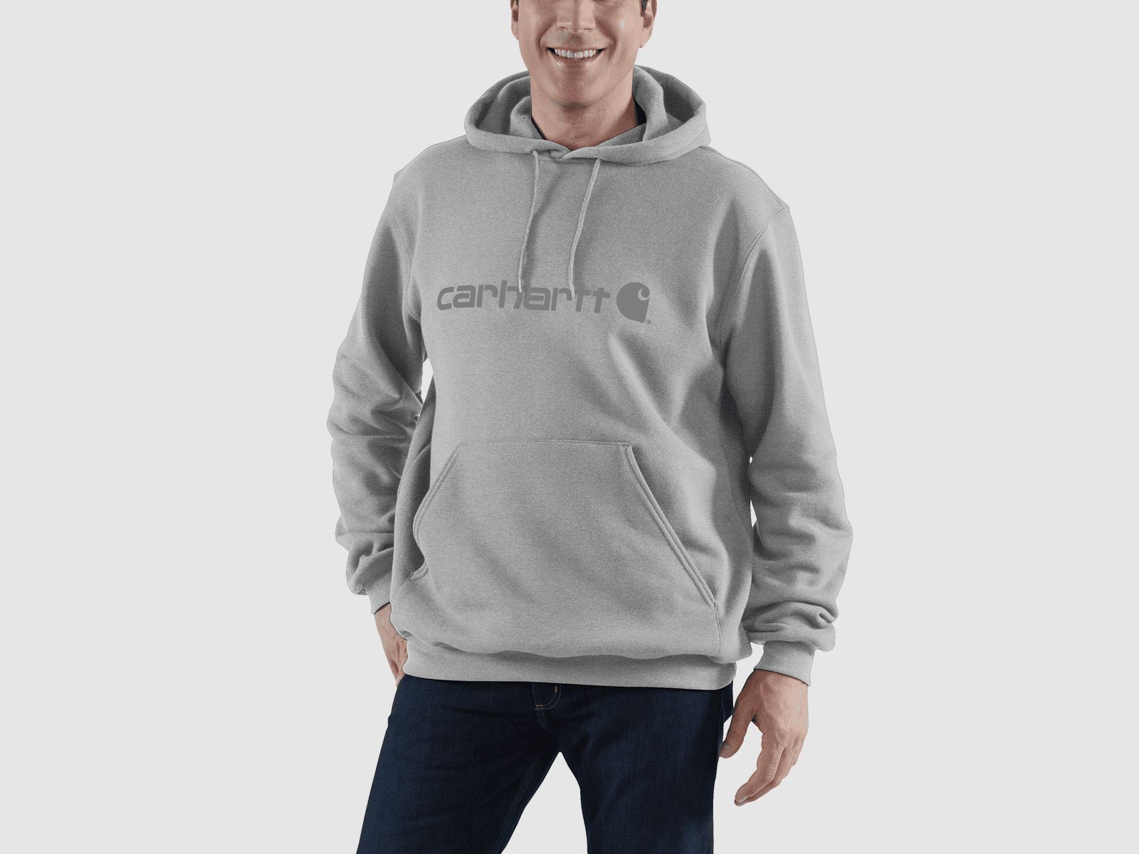 Carhartt Marquette Logo Sweatshirt Hommes Heather Gray/Gray L