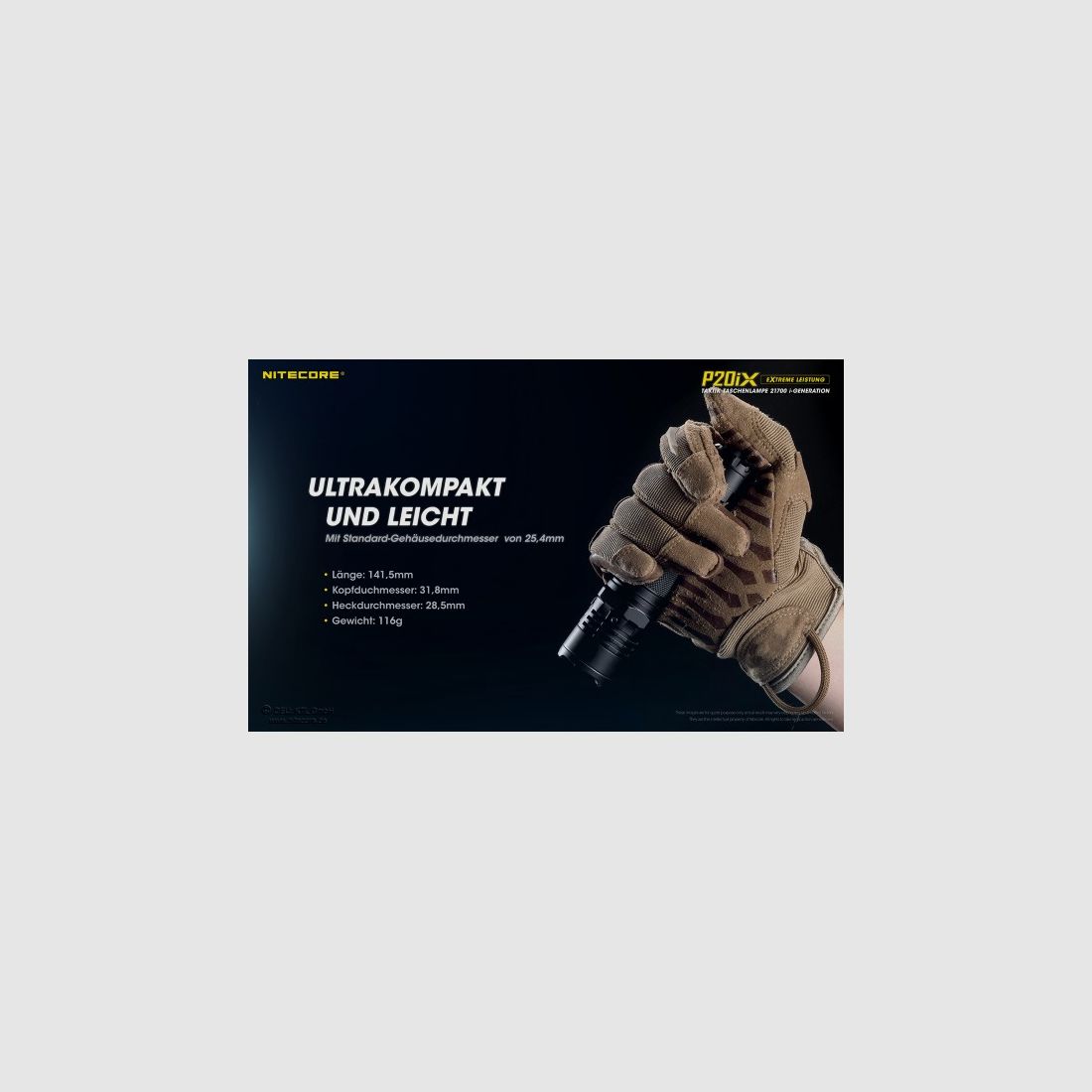NITECORE – Taktische LED-Taschenlampe P20iX, 4’000 Lumen, inkl. Akku, Bild 8 von 10