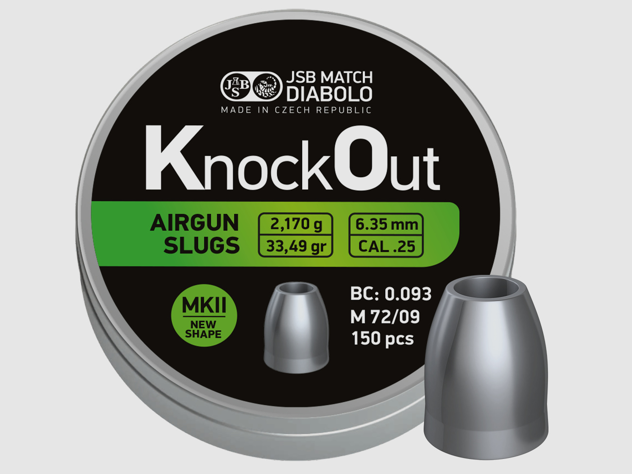 JSB Knockout Slug, Kal. .25 MKII 6,35mm,