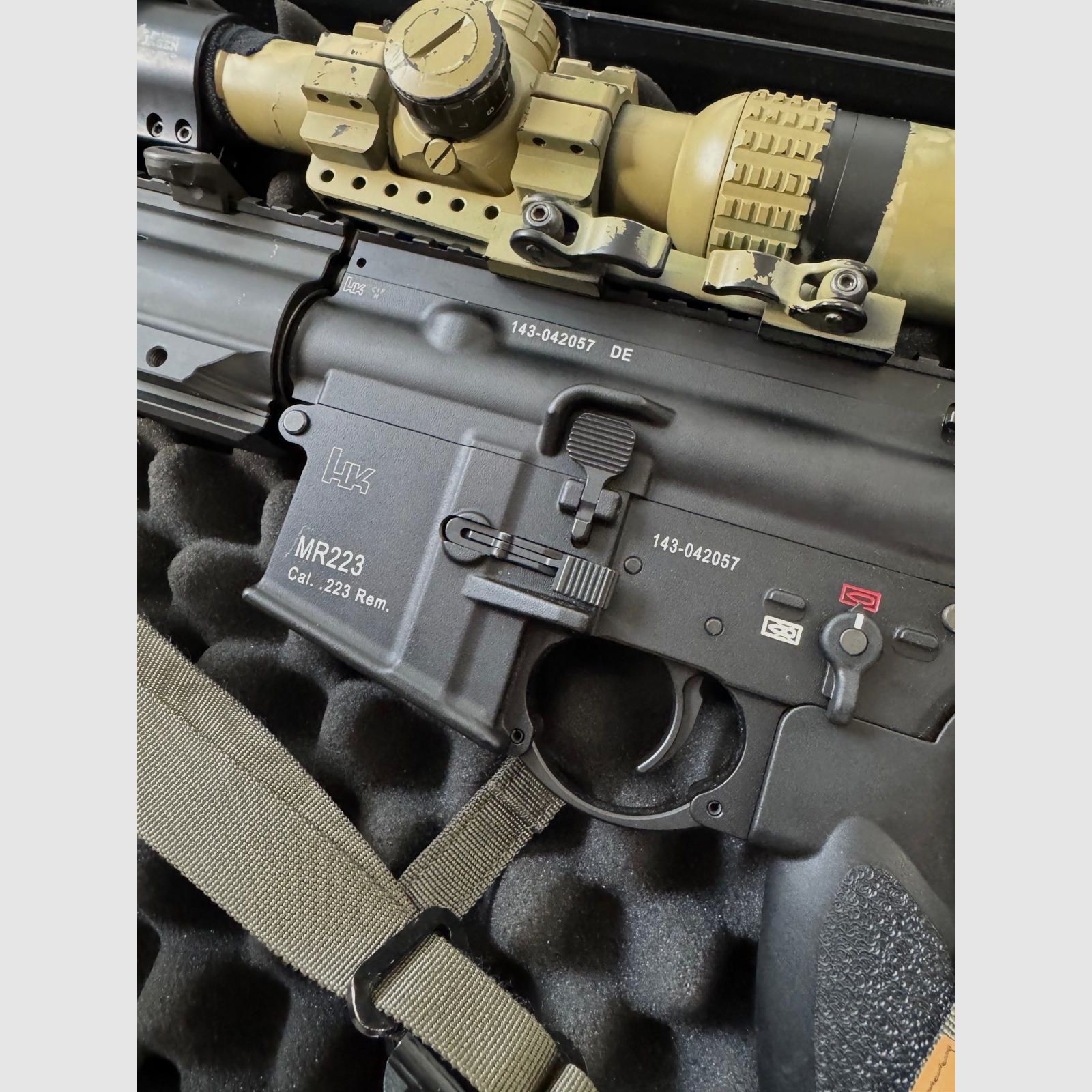 HK MR 223 - 11 inches including B& T Rotex silencer & FALKE LPVO 1-8 x 24 / Precision Hunting adapter - Night vision attachment device