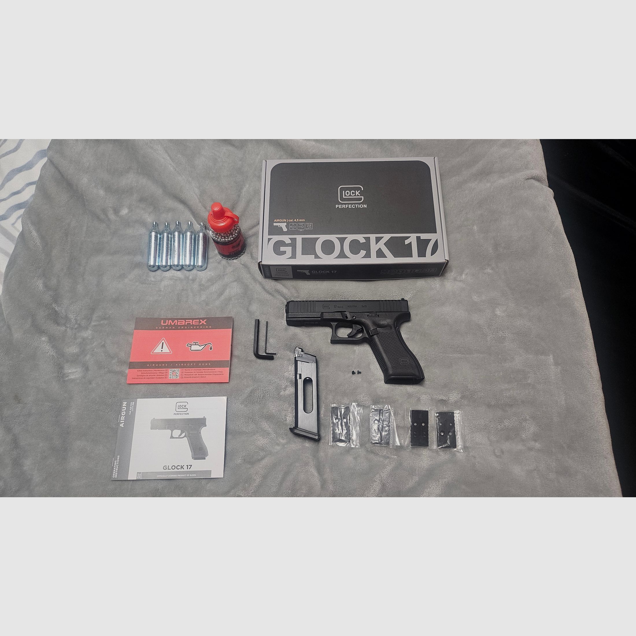 Glock 17 Gen5 MOS Co2-Pistole Kaliber 4,5 mm Stahl BB Blowback