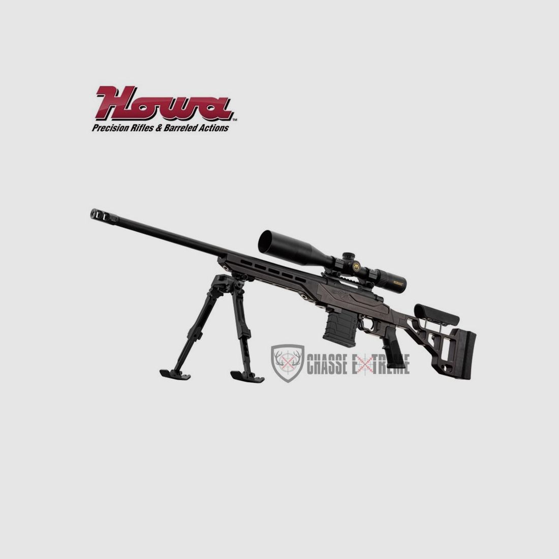 Pack HOWA 1500 Chassis TSP-X Kal. 308 Win + Zielfernrohr MICRODOT + Schweres Zweibein + Waffenkoffer, Bild 4 von 8