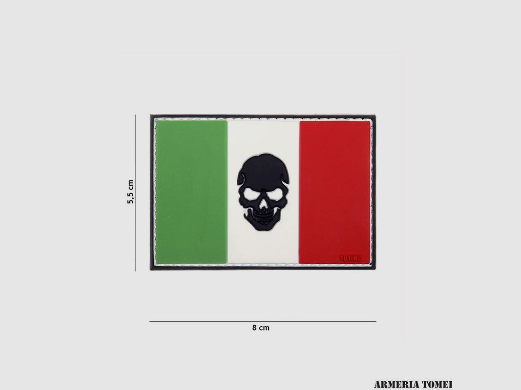 PATCH – 3D PVC ITALY FLAG + SKULL #17011