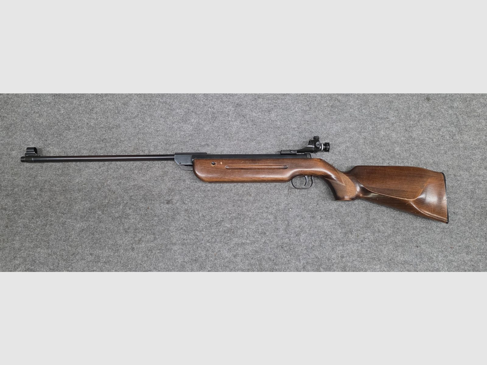 Fucile ad aria compressa molto vecchio Walther Mod. 53 Knicker con diottra senza marchio F degli anni '50/'60 cal. 4,5mm Diabolo, immagine 1 di 11