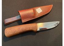 Cuchillo de cinturón, cuchillo de caza, mango de madera, funda de cuero 16