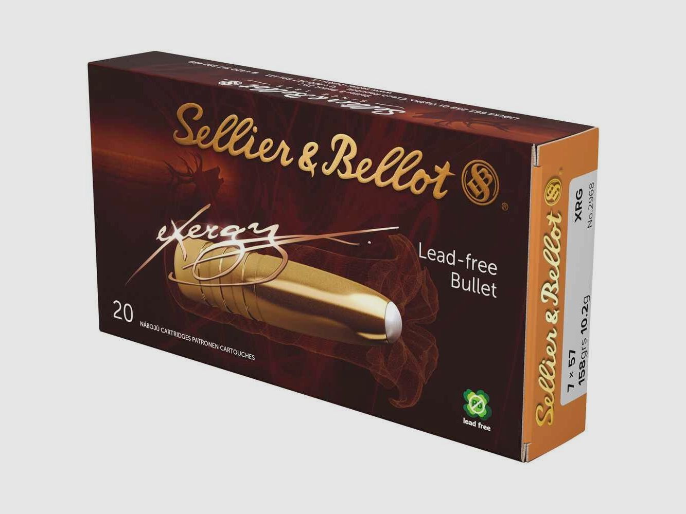 7x57 eXergy bleifrei 10,2g/158grs. Sellier & Bellot