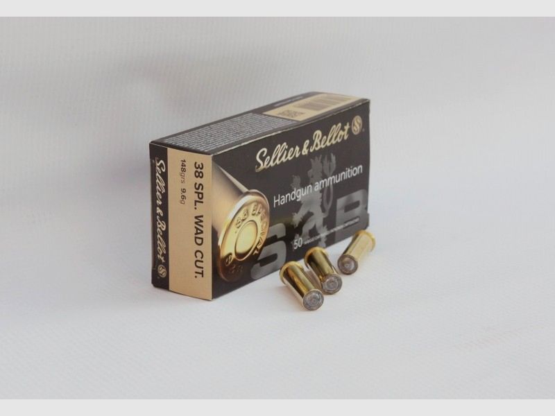 Cartuccia S&B .38 SPECIAL WAD CUTTER – 9,6 g (1 confezione da 50 pezzi)