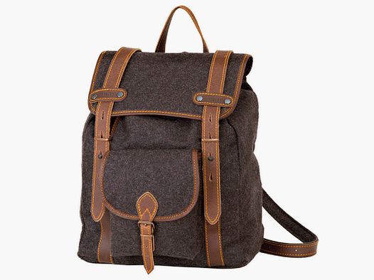 AKAH Wanderrucksack Loden mit Büffel-Leder